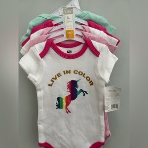 Brand New! Hudson Baby 5 Pack Baby Girls Bodysuits 3-6M